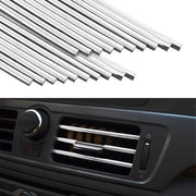 Strisce decorative per condizionatori d'aria dell'auto - Strisce decorative DIY per griglie di ventilazione - Accessori flessibili per interni di auto - Strisce decorative per la maggior parte delle griglie di ventilazione (argento)