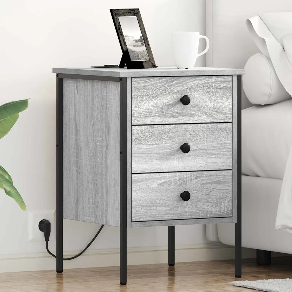 vidaXL Mobiletti da Notte 2 pcs Grigio sonoma 42 x 41 x 61 cm