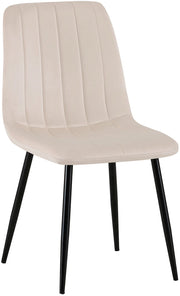 Sedia Dijon in velluto o tessuto Velluto,crema