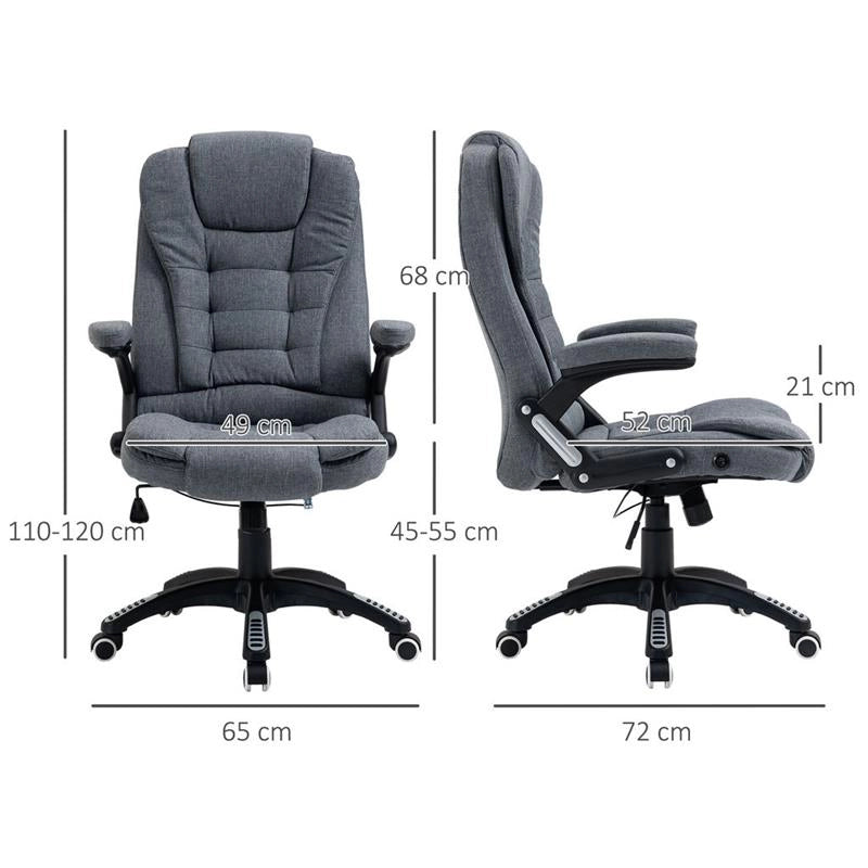 SEDIA DA UFFICIO ERGONOMICA RECLINABILE 65 X 72 X 110-120 CM IN COLORE GRIGIO