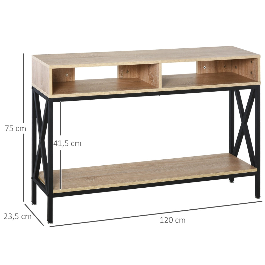 Consolle con 2 Ante e Ripiano per Ingresso ¨C Zephmum ¨C 120x23.5x75cm Robe e Nero