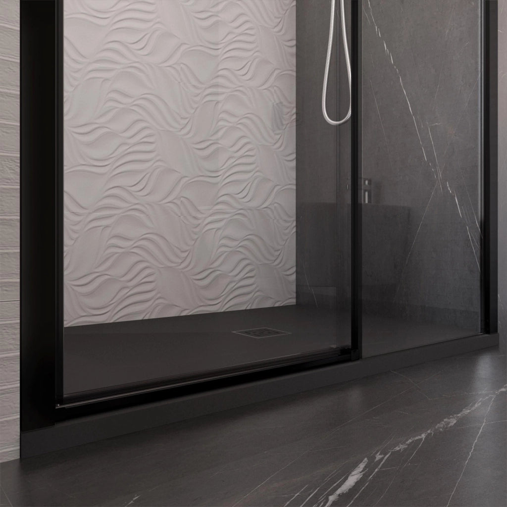 Box Doccia 3 Lati 80x140x80 cm 2 Ante Scorrevoli in Cristallo Trasparente 6mm H195 Bonussi Eliane