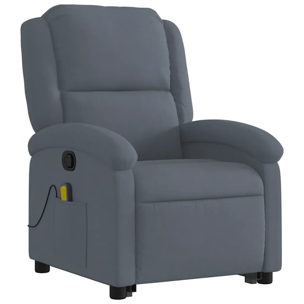 Poltrona Alzapersona Reclinabile Grigio Scuro in Velluto 3204312