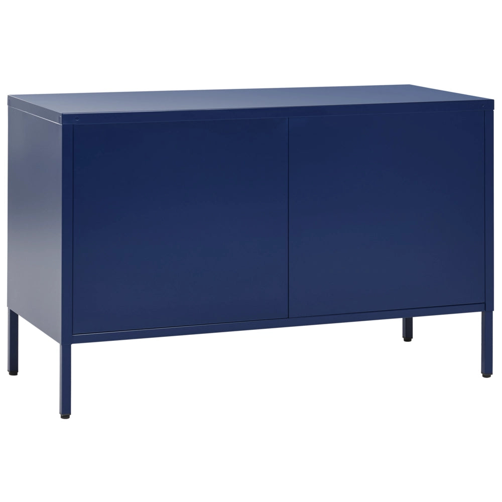 Credenza a 2 ante in acciaio blu navy Mobili per ufficio a casa Ripiani per gambe Design industriale