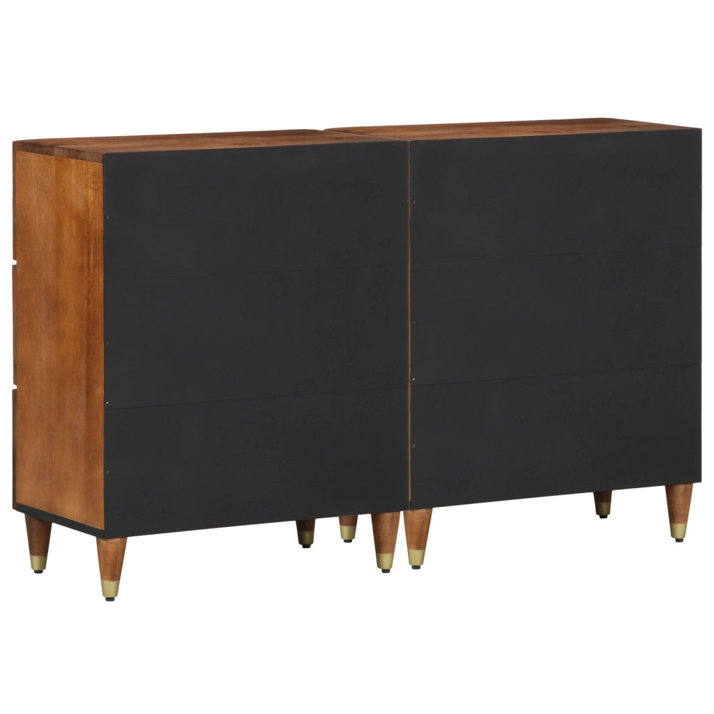 Credenze 2 pz Marrone Miele 60x33.5x75 cm Legno massello di mango