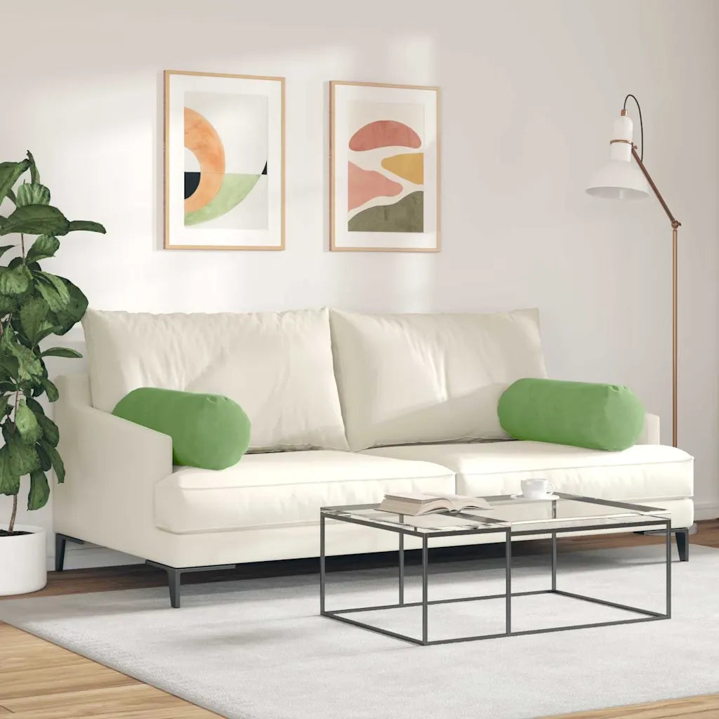 Cuscini a rullo 2 pcs Verde chiaro Ø 25 x 70 cm