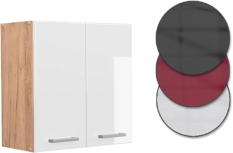 Pensile da cucina R-Line, Bianco lucido, 60 cm, per la libera combinazione all'interno di sistemi cucina modulari