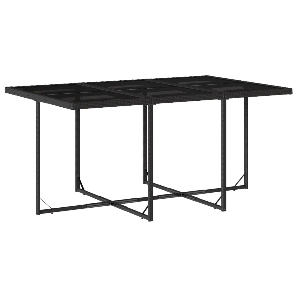 Set da Pranzo da Giardino 11 pz con Cuscini in Polyrattan Nero 3277733
