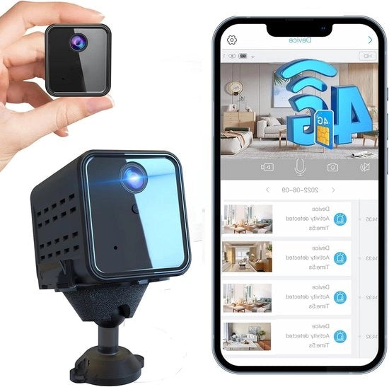 Camerabewaking esterna 4G 2K batteria con rilevamento movimento vista notturna con mini-camera trasmissione live con scheda SIM rilevamento radar