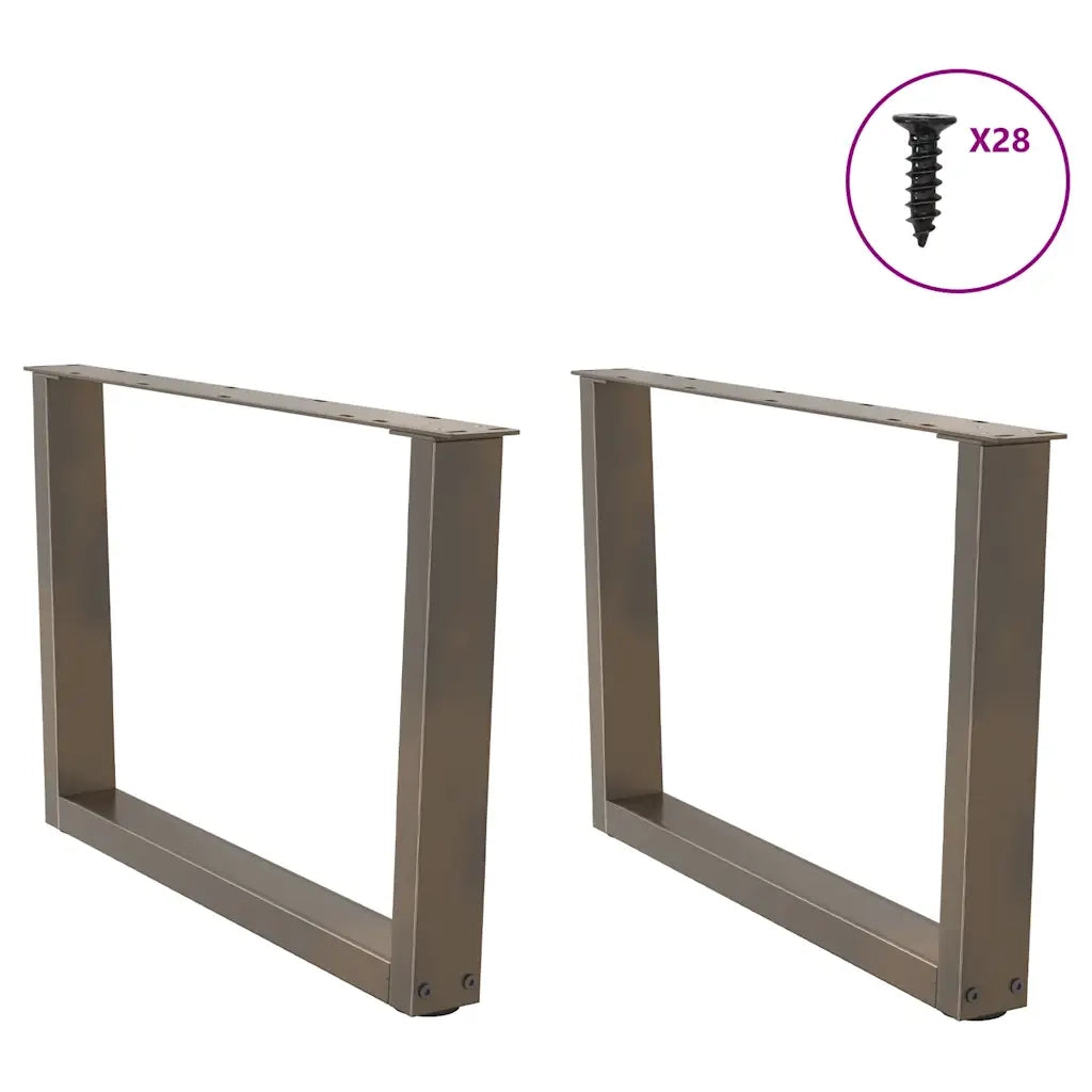 Gambe per Tavolino da Caffè a Forma di V 2 pz Acciaio Naturale 70x(42-43,3) cm Acciaio 4012639