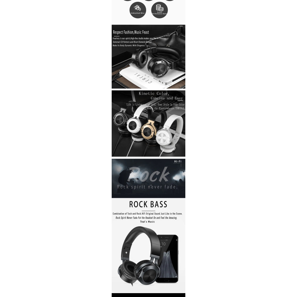 Trade Shop - Cuffie Auricolari Bluetooth Stereo Super Bass Wireless Radio Mp3 Pieghevoli Q-69 -