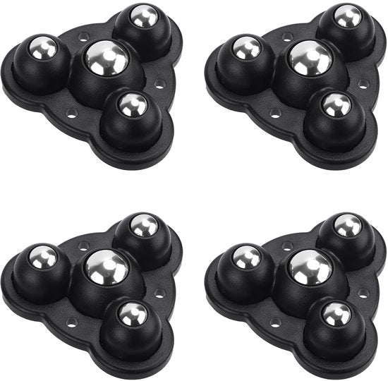Set di ruote per mobili in acciaio freddo - autofix - 4 pezzi - 6,3x5,8cm - adatte per elettrodomestici - ruote per mobili