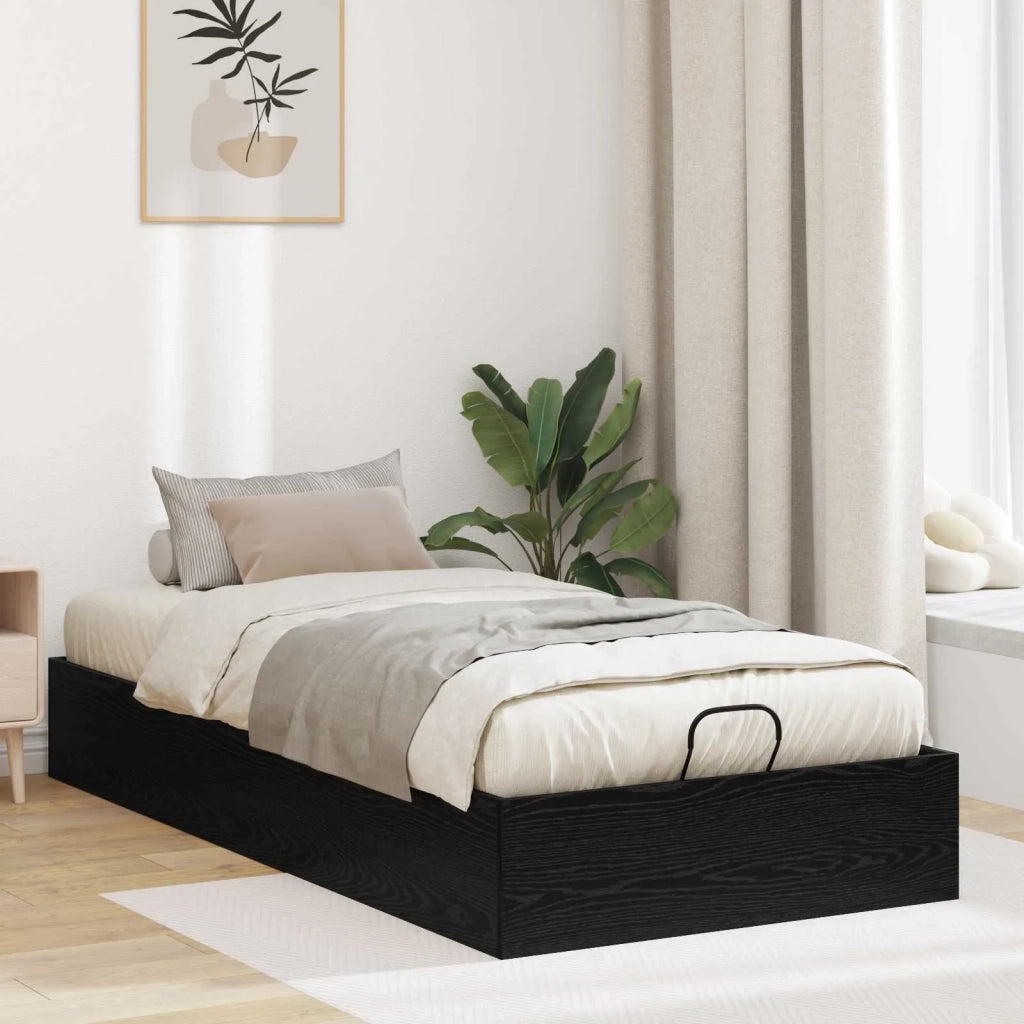 Letto ottomano Rovere Nero 80,5 x 200 cm Legno multistrato