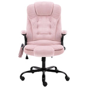 Sedia da Ufficio | Sedia da Gaming Massaggiante Rosa in Velluto