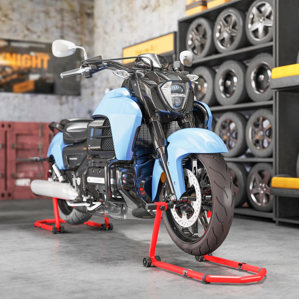 Cavalletto Moto ¨C zephmum ¨C Rosso, Acciaio, 43x36x64cm