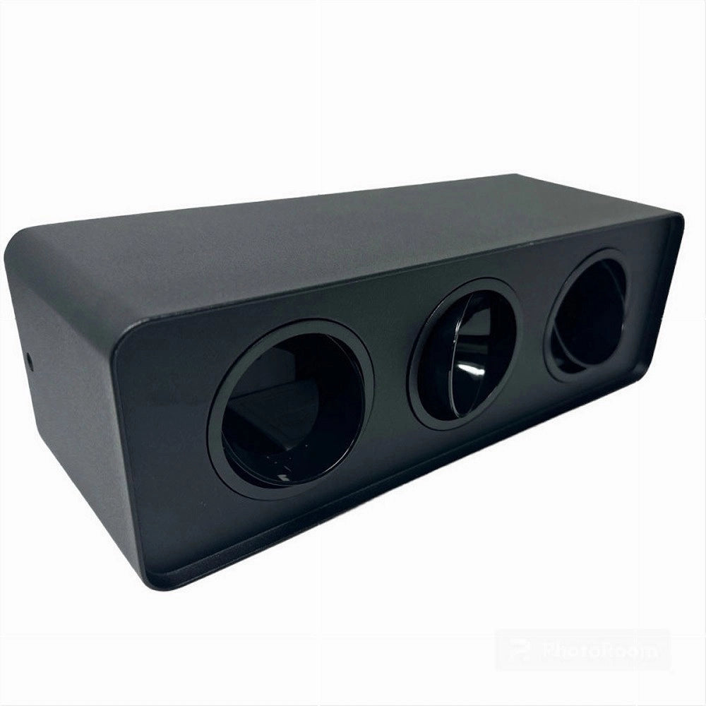 Trade Shop - Porta Faretto Triplo Orientabile Da Soffitto Nero Per Faretto Gu10 Gu5.3 P34-n3 -