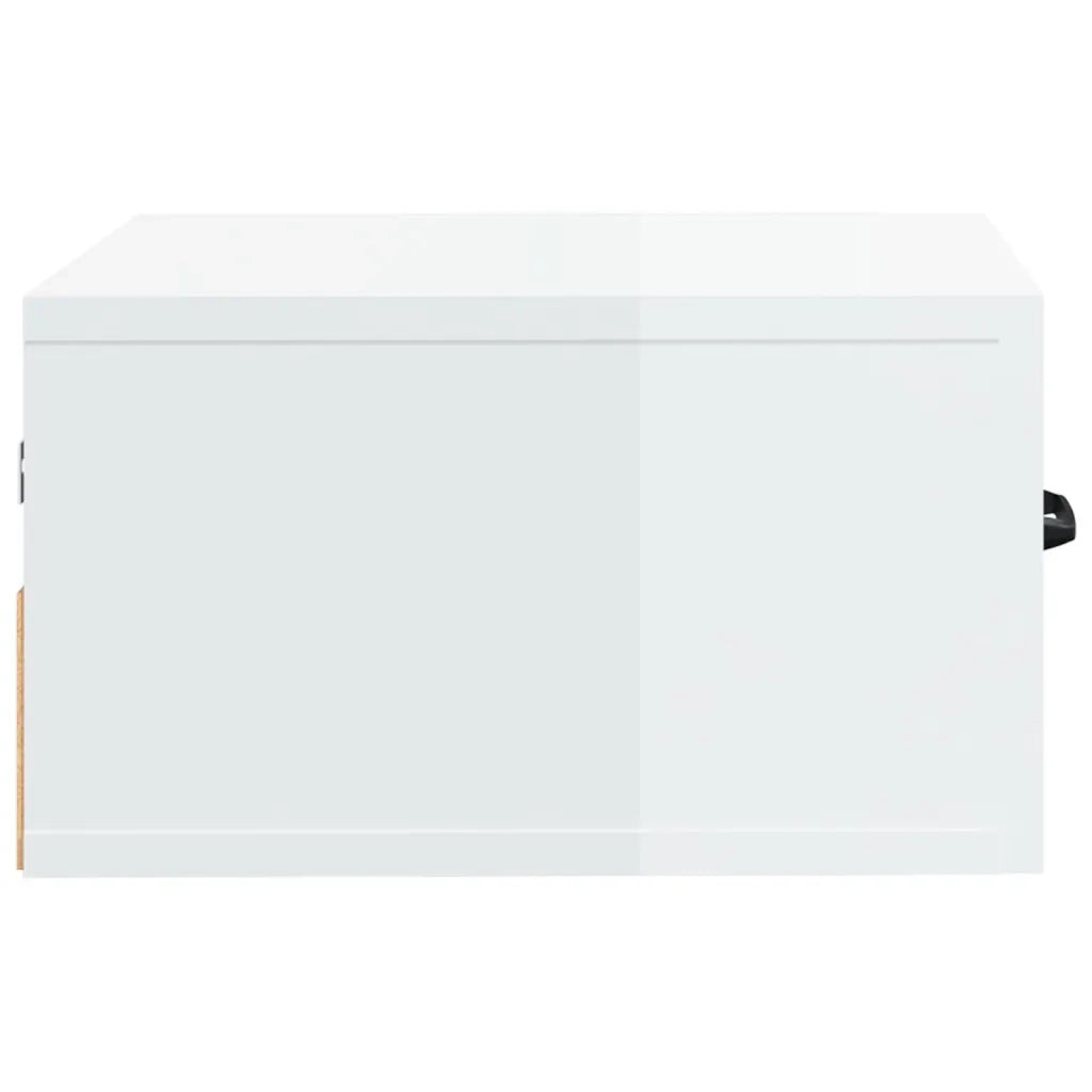 Comodino a Muro Bianco Lucido 35x35x20 cm 812864