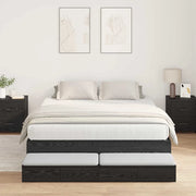 Struttura letto con contenitore con cassetto Rovere Nero 140 cm 3335694