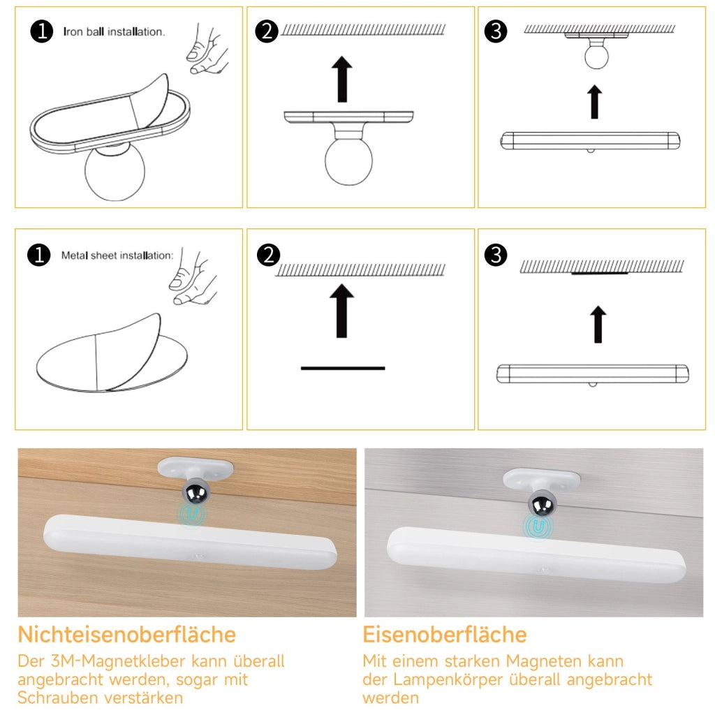 ZMH Lampada da parete LED per interni dimmerabile luce sottopensile da 24cm luce notturna a batteria luce senza fili