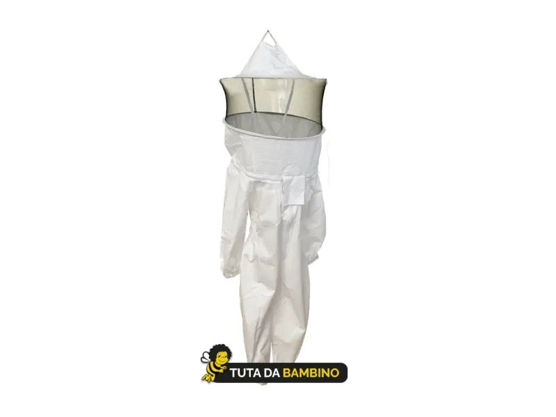 Tuta apicoltore bambino in cotone 100% con maschera a rete, altezza 135 cm