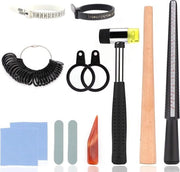 Kit di misurazione per anelli di gioiello con porta anelli e strumenti di riparazione per gioielli