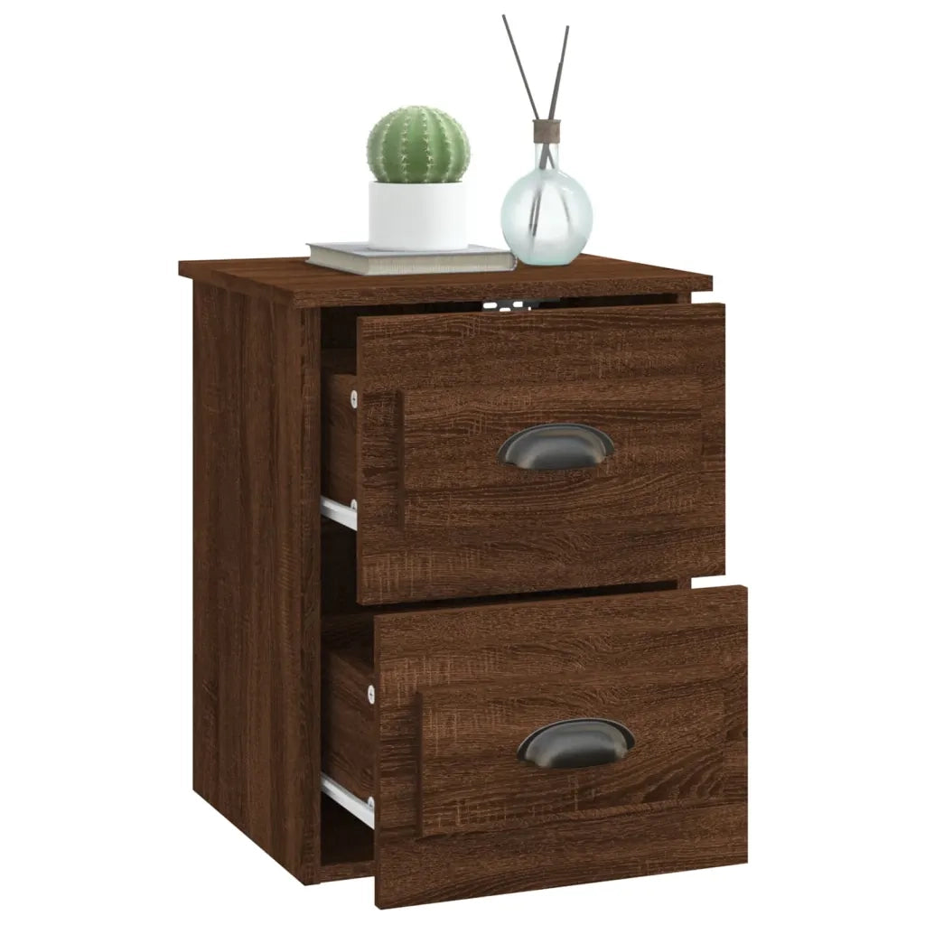 Comodino a Parete Rovere Marrone 41,5x36x53 cm 816406