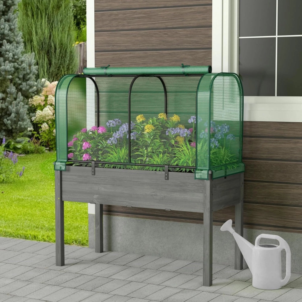 Mini serra portatile per giardino e patio, Porta arrotolabile e struttura metallica resistente alla ruggine Verde
