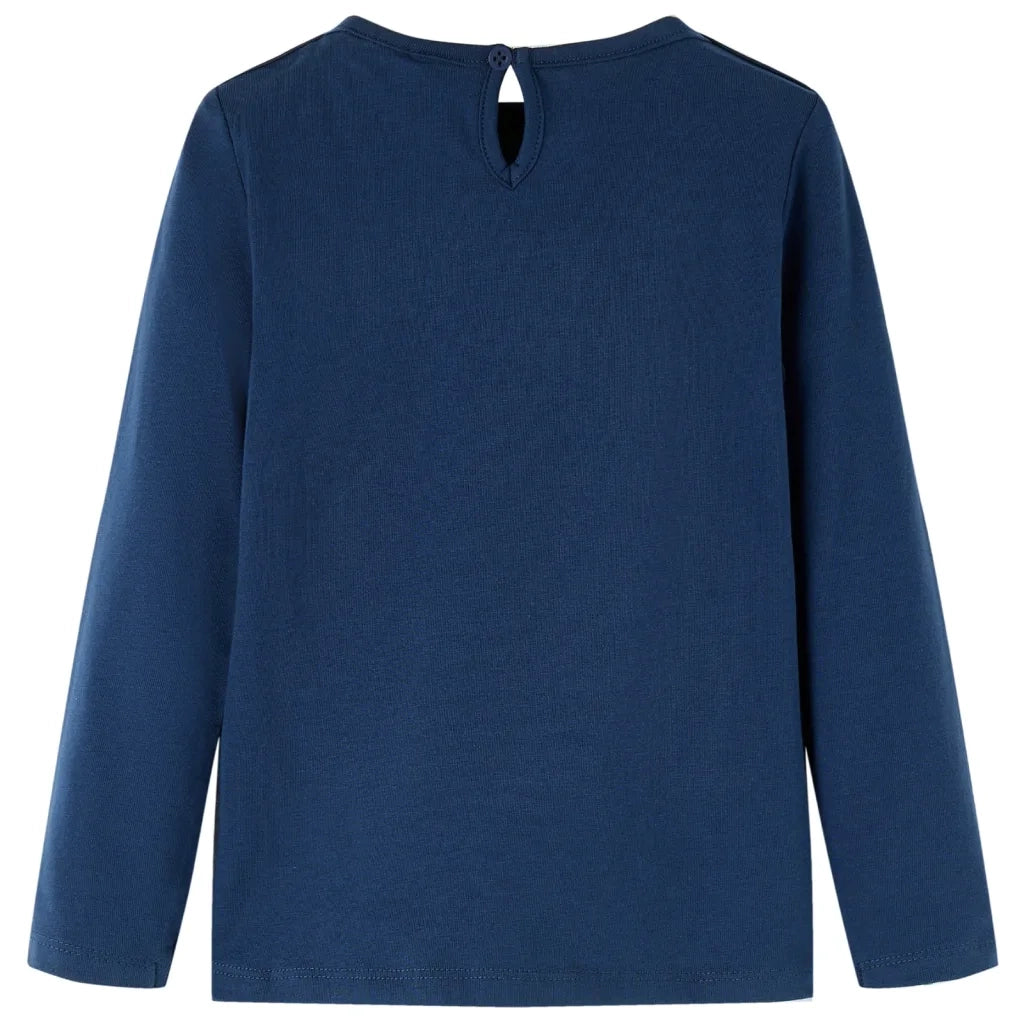 Maglietta per Bambini Maniche Lunghe Blu Marino 128 13652