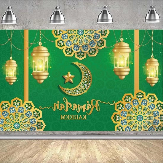 Decorazione di Fondo per Ramadan - Bandiera di Ornamento per Eid Mubarak - Decorazione di Fondo Islamica - Decorazione di Festa per Ramadan - Box Foto per Ramadan