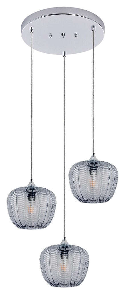 Lampadario Rabalux Monet 3 luci E27 cromo vetro fumé