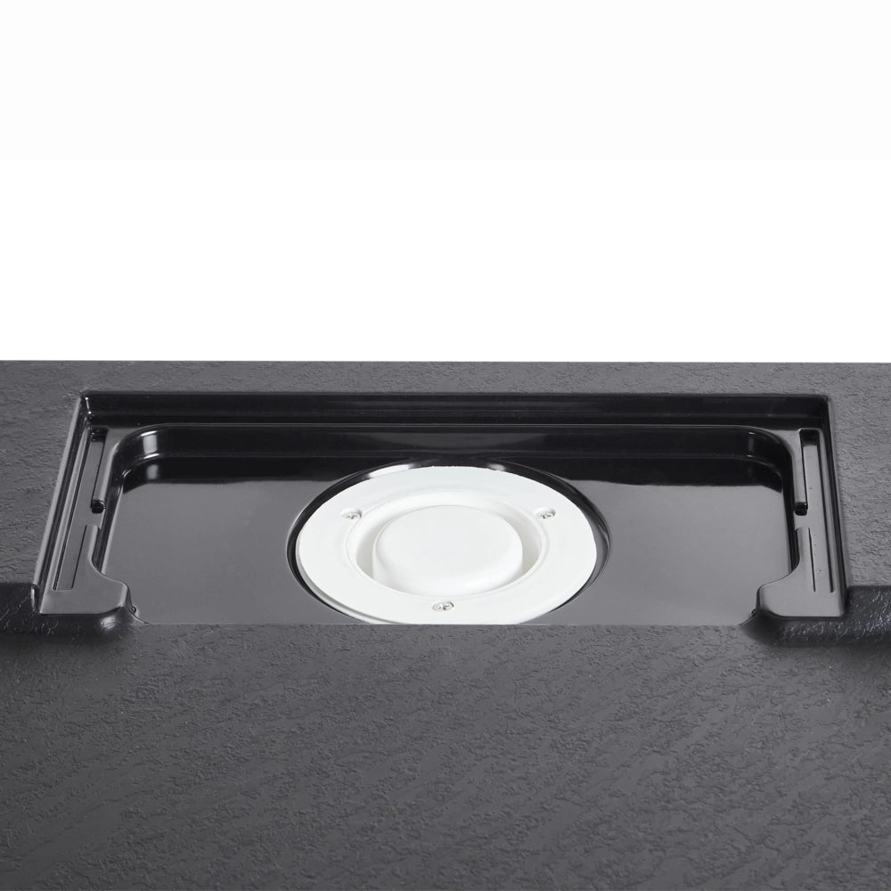 Piatto doccia con scarico nero SMC 80 x 80 x 3 cm effetto pietra naturale minimalista