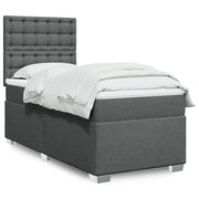 Giroletto a Molle con Materasso Grigio Scuro 90x200 cm Tessuto 3290386