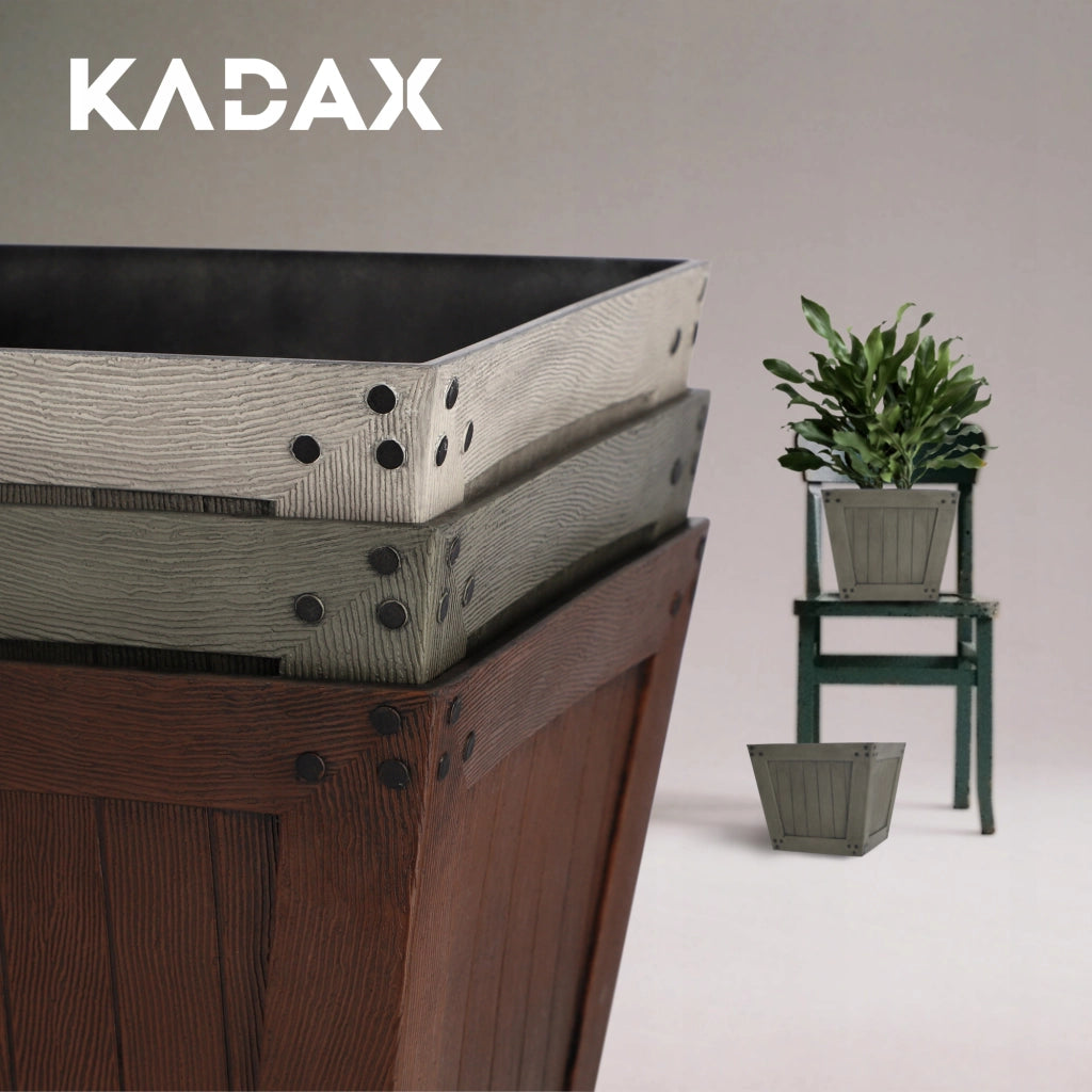 Vaso da fiori KADAX, quadrato, 30 cm, per balcone o terrazzo, grigio.