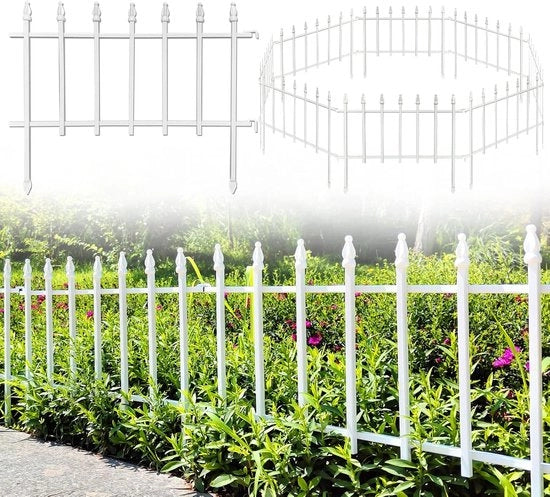 Pannelli di Recinzione Metallica - Schermo di Privacy - Recinzioni per Giardino - 5 Pannelli - per Giardino - Cuscini di Fieno - Alberi - Barriera per Animali - 57 x 45 cm - Bianco