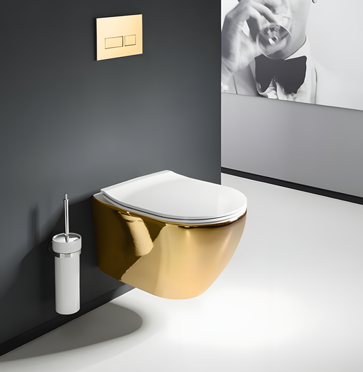 Vaso Wc Sospeso Rea Carlo Mini Tornado Nfq Gold White