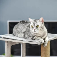 Albero Tiragraffi per Gatti Multi-livello con Cuccia e Corde in Iuta, 67x38.5x114 cm, Grigio