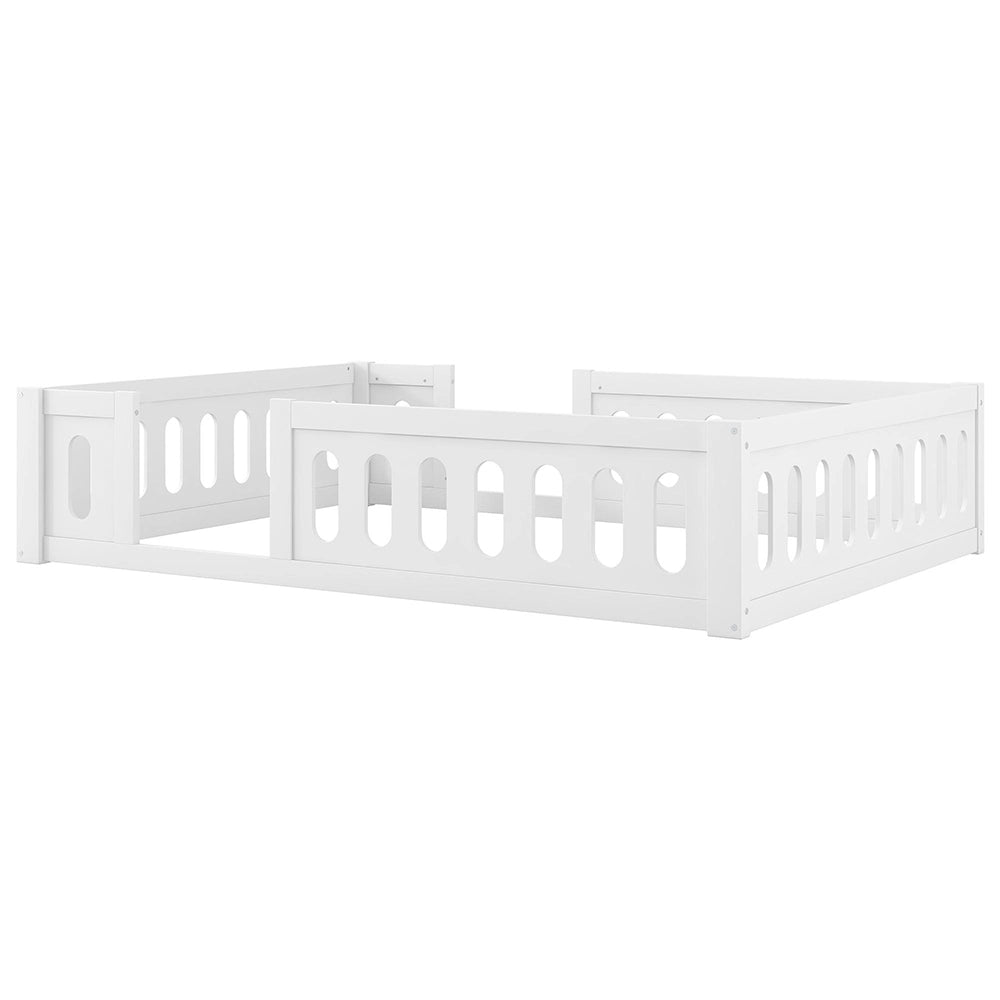 Letto 140x200cm in legno - Xylo - piattaforma con barriera bianco