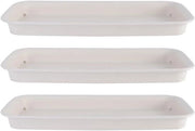 Sostegno per vasi fiorali - plastica bianca - rettangolare - 27 x 105 cm - sostegno per piante per interni e esterni - 3 pezzi
