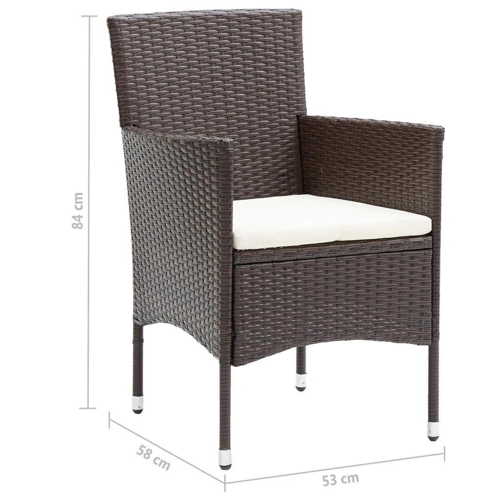 Set Mobili da Pranzo per Giardino 5 pz Marrone 3072114