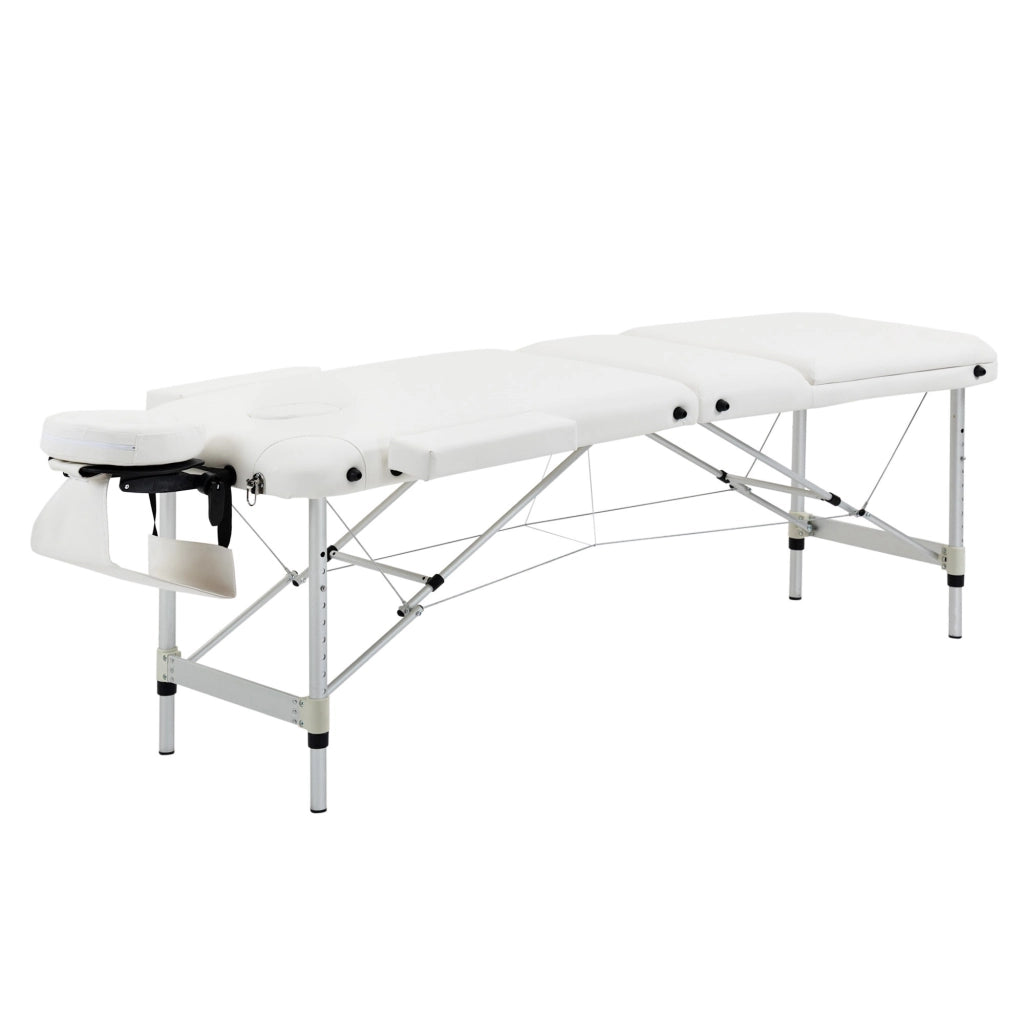 EasyComfort Lettino Massaggi Portatile Pieghevole e Professionale in Alluminio bianco 215x81x61-84cm