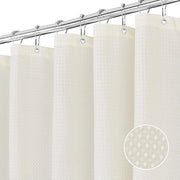 Douchegordini con magneti, tessuto lavabile, stoffa a poliestere, tenda bagno con 12 anelli per douchegordini, impermeabile, per doccia e bagno, 183 x 183 cm (crema)