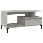 Tavolino salotto | Tavolino da caff¨¨ | Tavolino da Soggiorno Grigio Cemento 90x49x45 cm Legno Multistrato