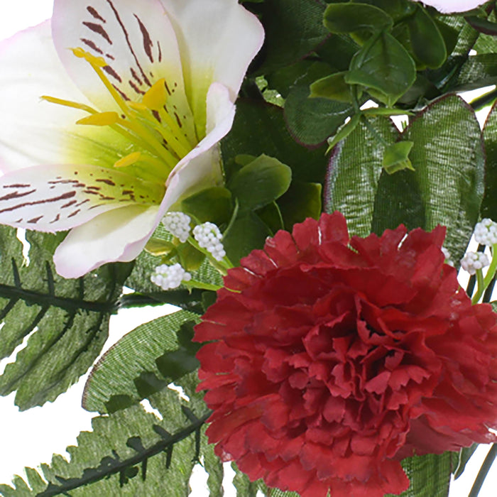 Set 6 Bouquet Artificiali Frontale di Garofani e Astromelia da 9 fiori H 59 cm