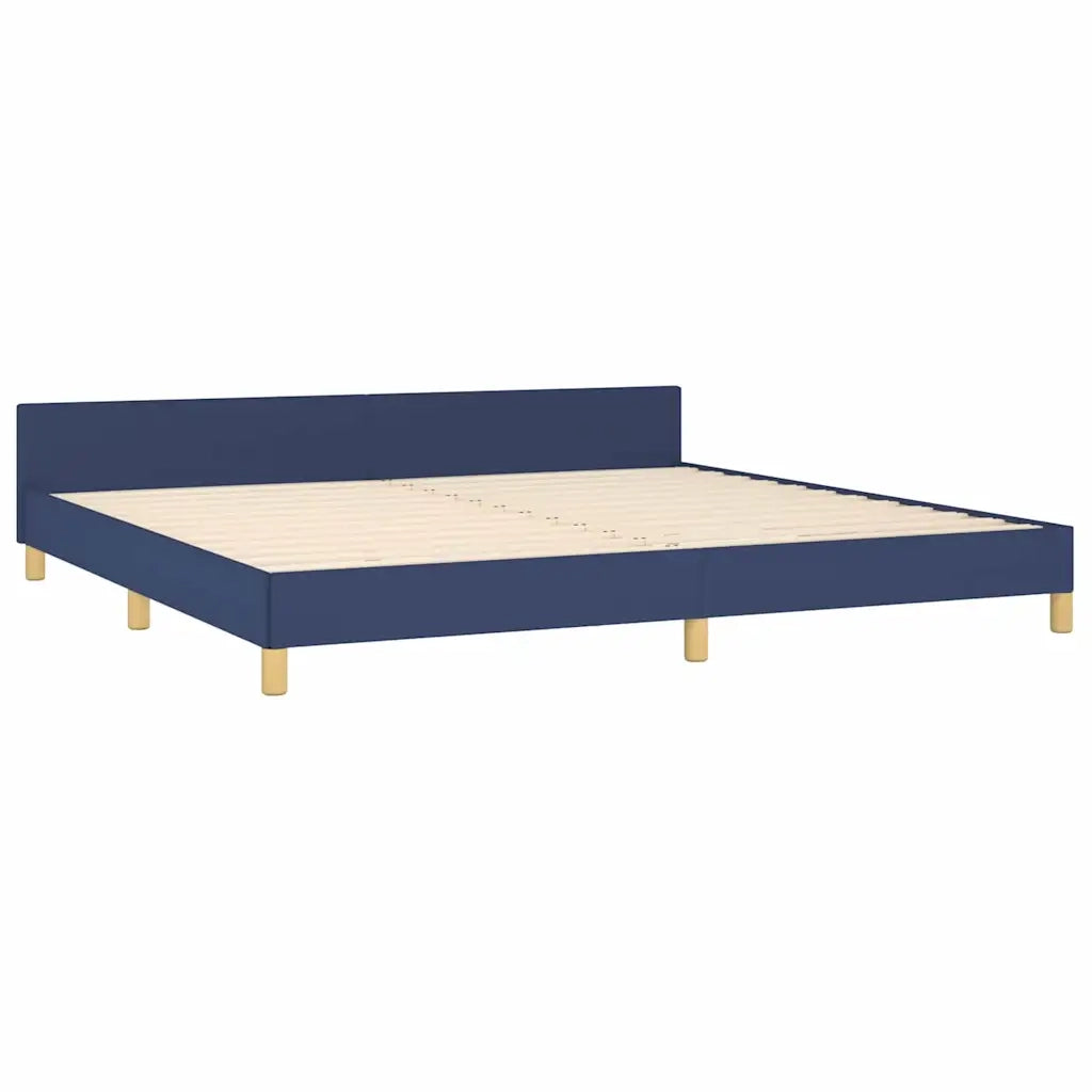 Giroletto con Testiera senza Materasso Blu 200x200 cm Tessuto 347445