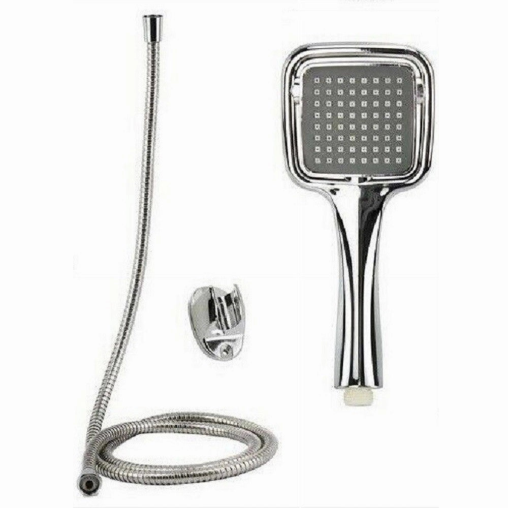 Trade Shop - Kit Doccetta Doccino Soffione Doccia Bagno Laccio 1,8 Mt Staffa 59171 Quadrata -