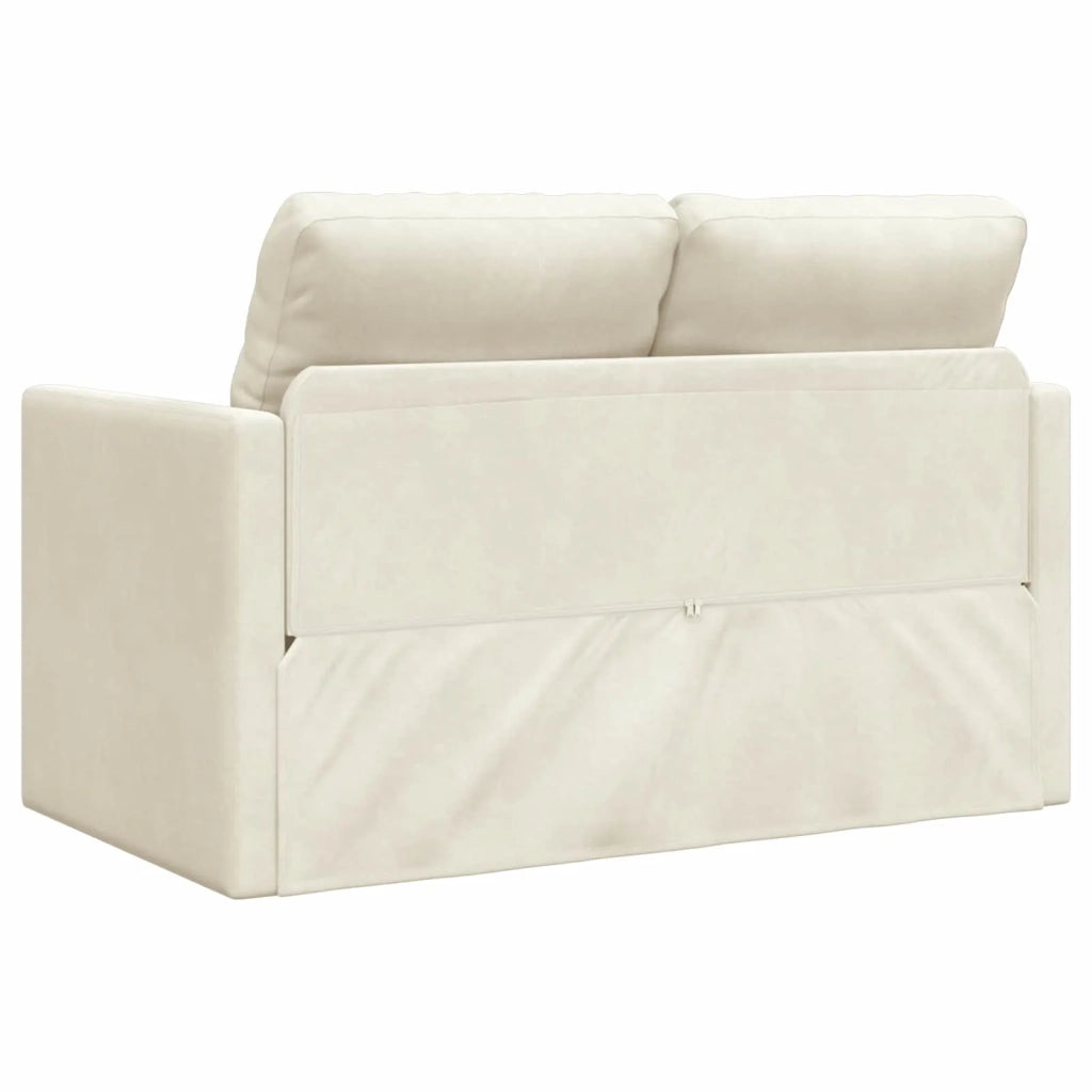 Divano letto Crema 204 x 122 x 60 cm Velluto 42007952