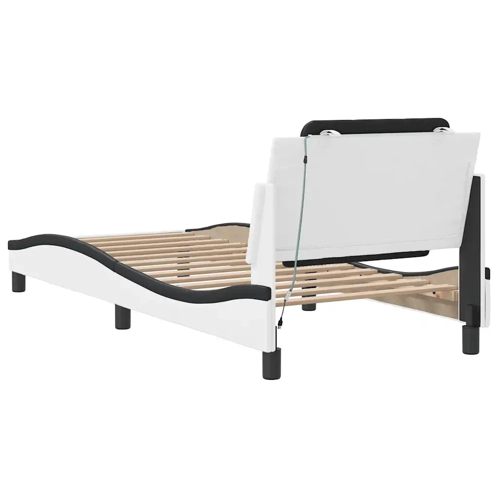 Giroletto con LED senza Materasso Zadar Bianco e Nero 80x200 cm 3214074