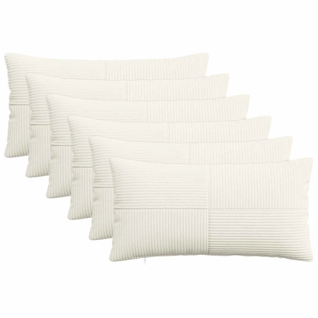 Federa 6 pcs ALMELO Crema 40 x 70 cm corduroy 914490