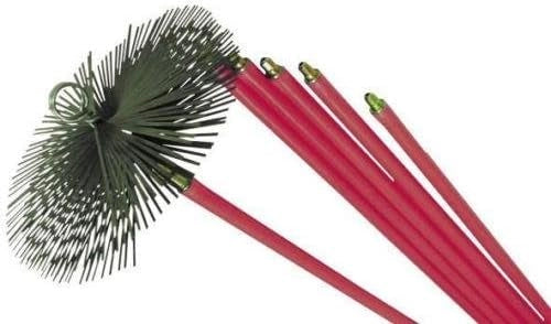SPAZZACAMINO KIT COMPOSTO DA 5 ASTE + SCOVOLO Ø 45 CM