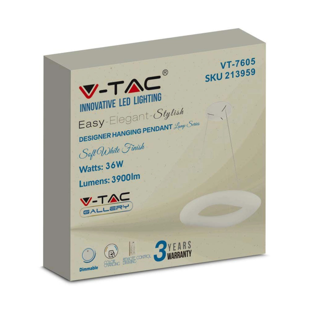 38 W COULE DI TROING DI PENDANTE CHIMICA D: 600*H2000 Dimmeble White